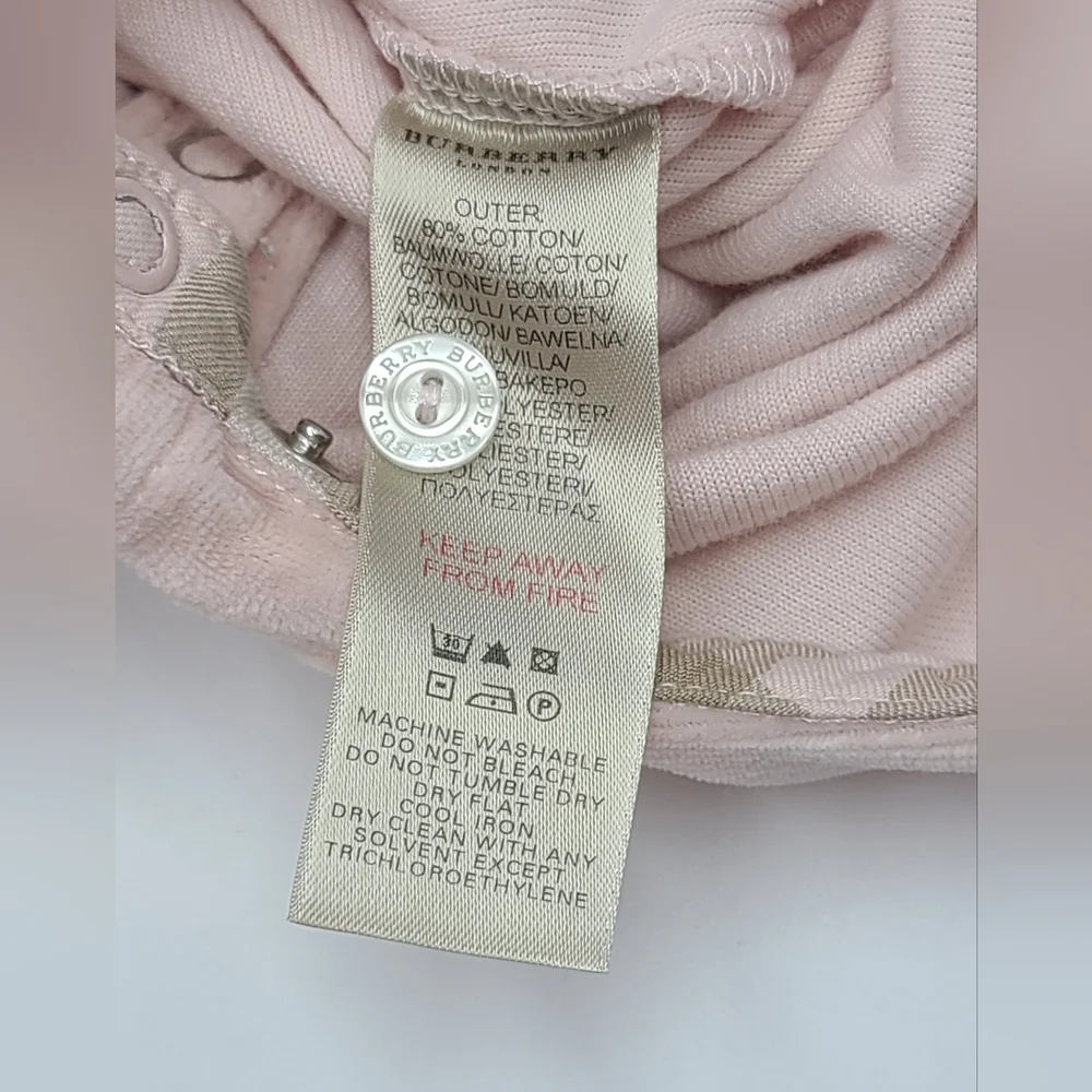 Burberry baby girl velour sleeper size 6 months